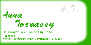 anna tormassy business card