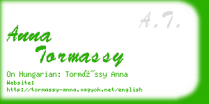 anna tormassy business card